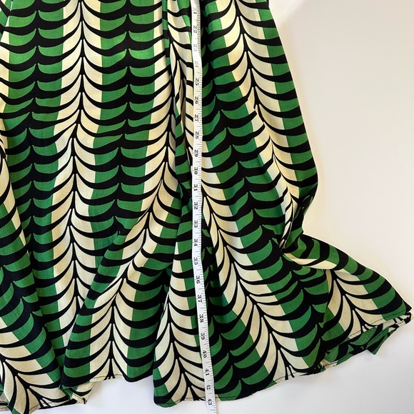 Totem Brazilian Designer Maxi Skirt Green Black & Cream Print Size S - Picture 14 of 16